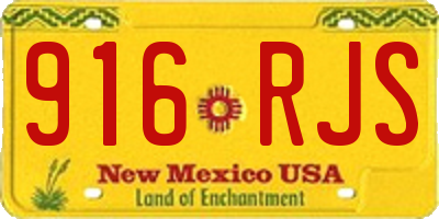 NM license plate 916RJS