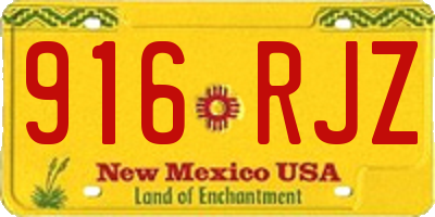 NM license plate 916RJZ