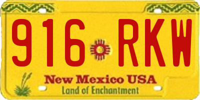 NM license plate 916RKW