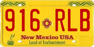 NM license plate 916RLB