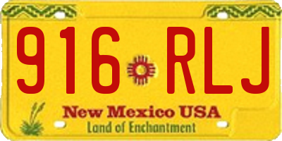 NM license plate 916RLJ