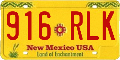 NM license plate 916RLK