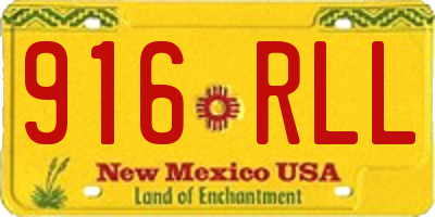 NM license plate 916RLL
