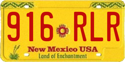 NM license plate 916RLR
