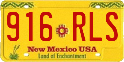 NM license plate 916RLS