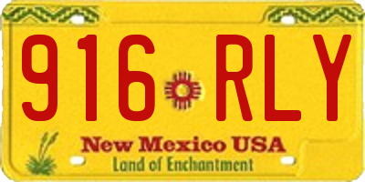 NM license plate 916RLY