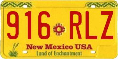 NM license plate 916RLZ
