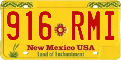 NM license plate 916RMI