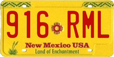NM license plate 916RML