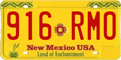 NM license plate 916RMO