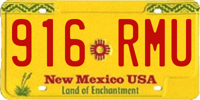 NM license plate 916RMU