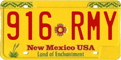 NM license plate 916RMY