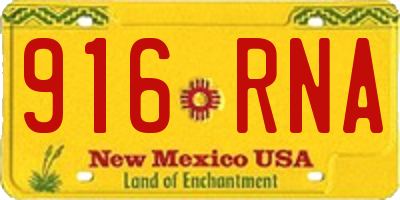 NM license plate 916RNA