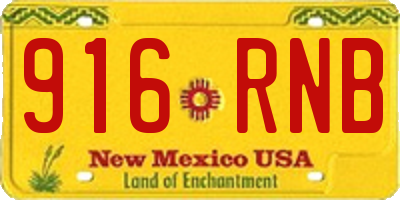 NM license plate 916RNB