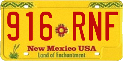 NM license plate 916RNF