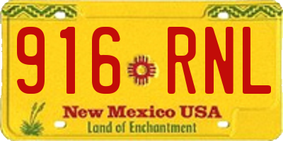 NM license plate 916RNL
