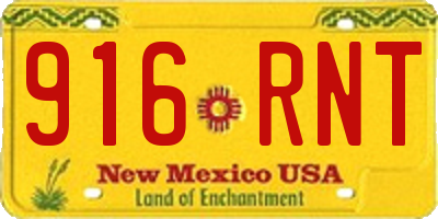 NM license plate 916RNT