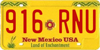 NM license plate 916RNU