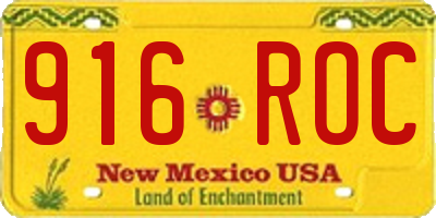 NM license plate 916ROC