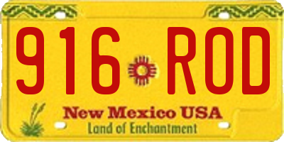 NM license plate 916ROD