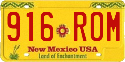 NM license plate 916ROM