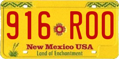 NM license plate 916ROO
