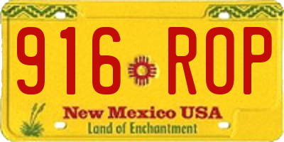 NM license plate 916ROP