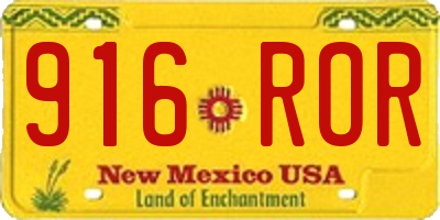 NM license plate 916ROR