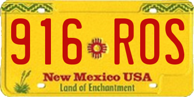 NM license plate 916ROS