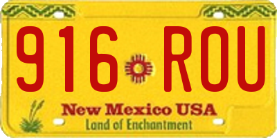 NM license plate 916ROU