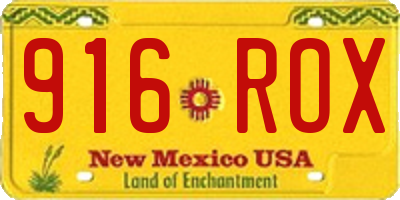 NM license plate 916ROX