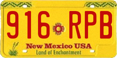 NM license plate 916RPB