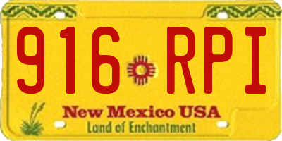 NM license plate 916RPI