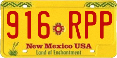 NM license plate 916RPP