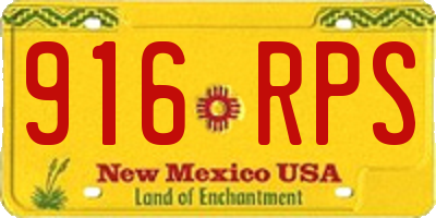 NM license plate 916RPS