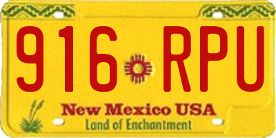 NM license plate 916RPU