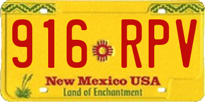 NM license plate 916RPV