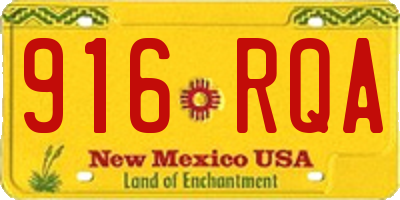 NM license plate 916RQA