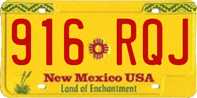 NM license plate 916RQJ