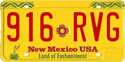 NM license plate 916RVG