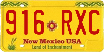 NM license plate 916RXC