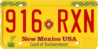 NM license plate 916RXN
