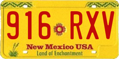 NM license plate 916RXV