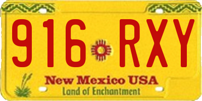 NM license plate 916RXY