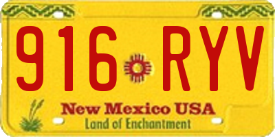 NM license plate 916RYV