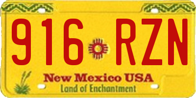 NM license plate 916RZN