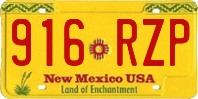 NM license plate 916RZP
