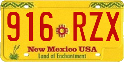 NM license plate 916RZX