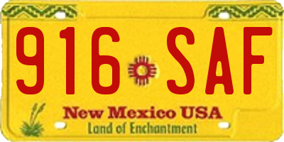 NM license plate 916SAF