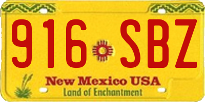 NM license plate 916SBZ